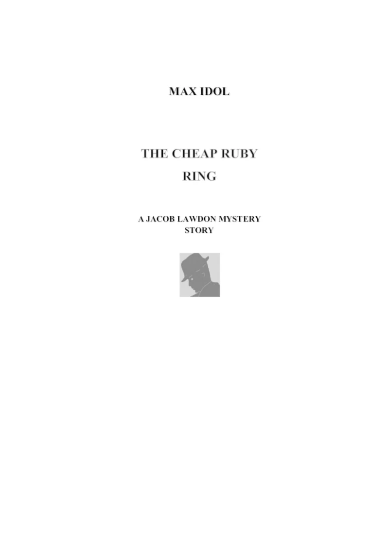 Portada: THE CHEAP RUBY RING