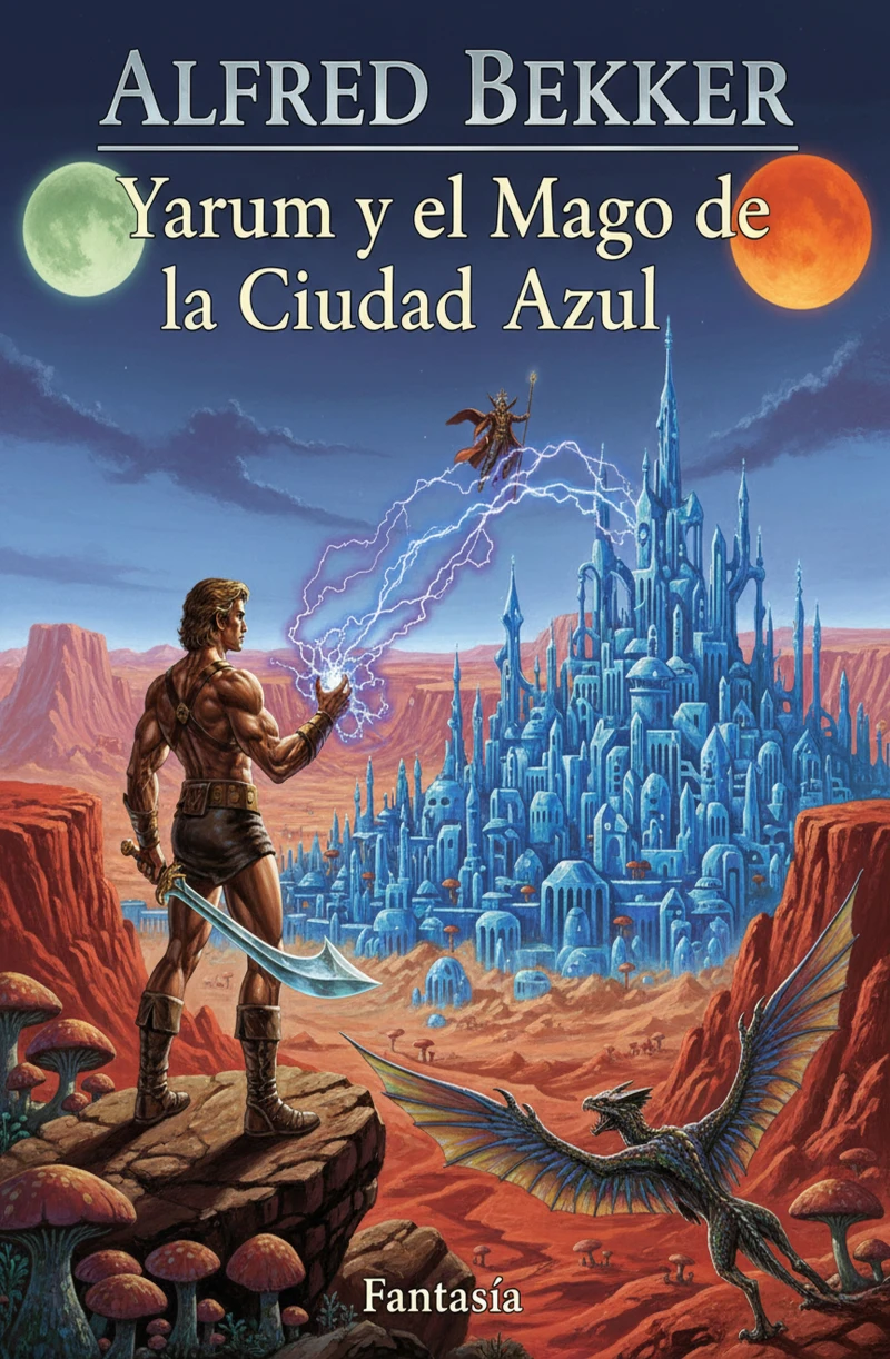 Portada: Yarum y el Mago de la Ciudad Azul: Fantasía