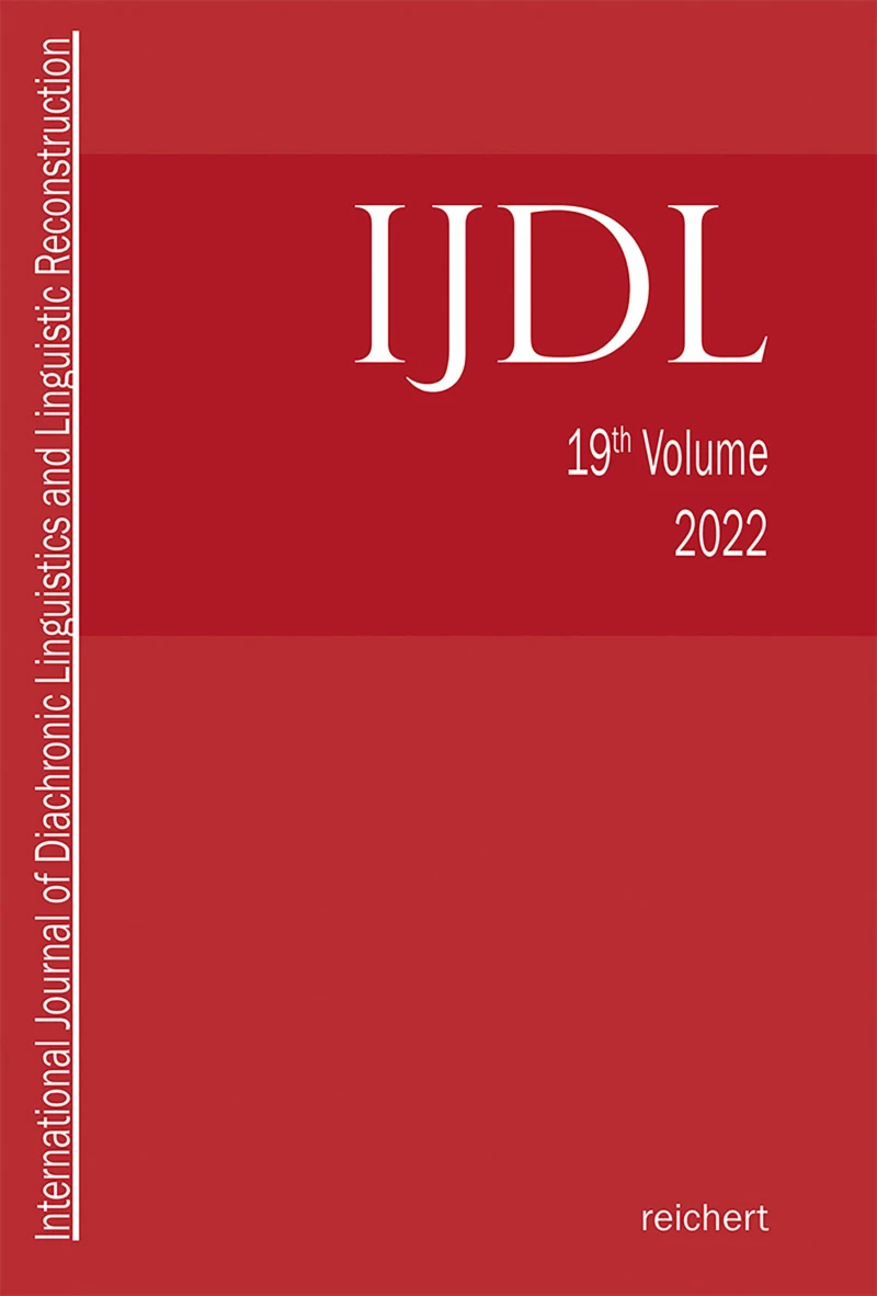 Portada: International Journal of Diachronic Linguistics and Linguistic Reconstruction