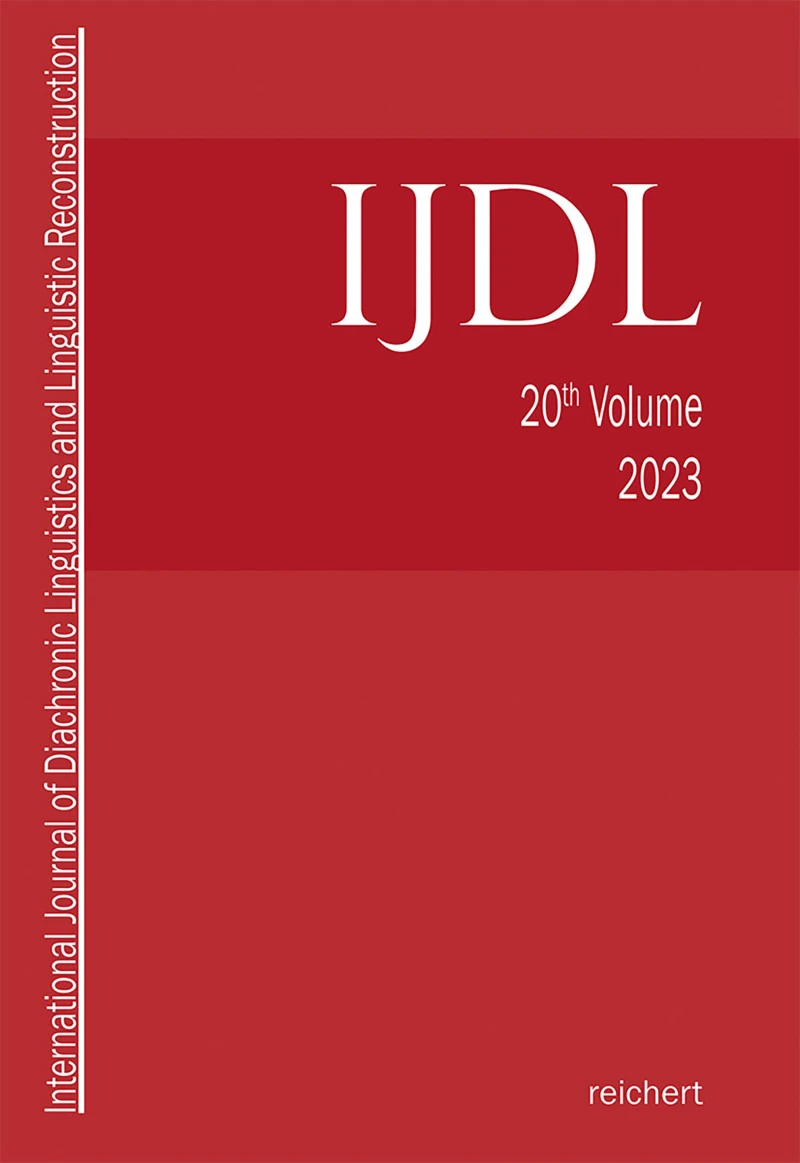 Portada: International Journal of Diachronic Linguistics and Linguistic Reconstruction