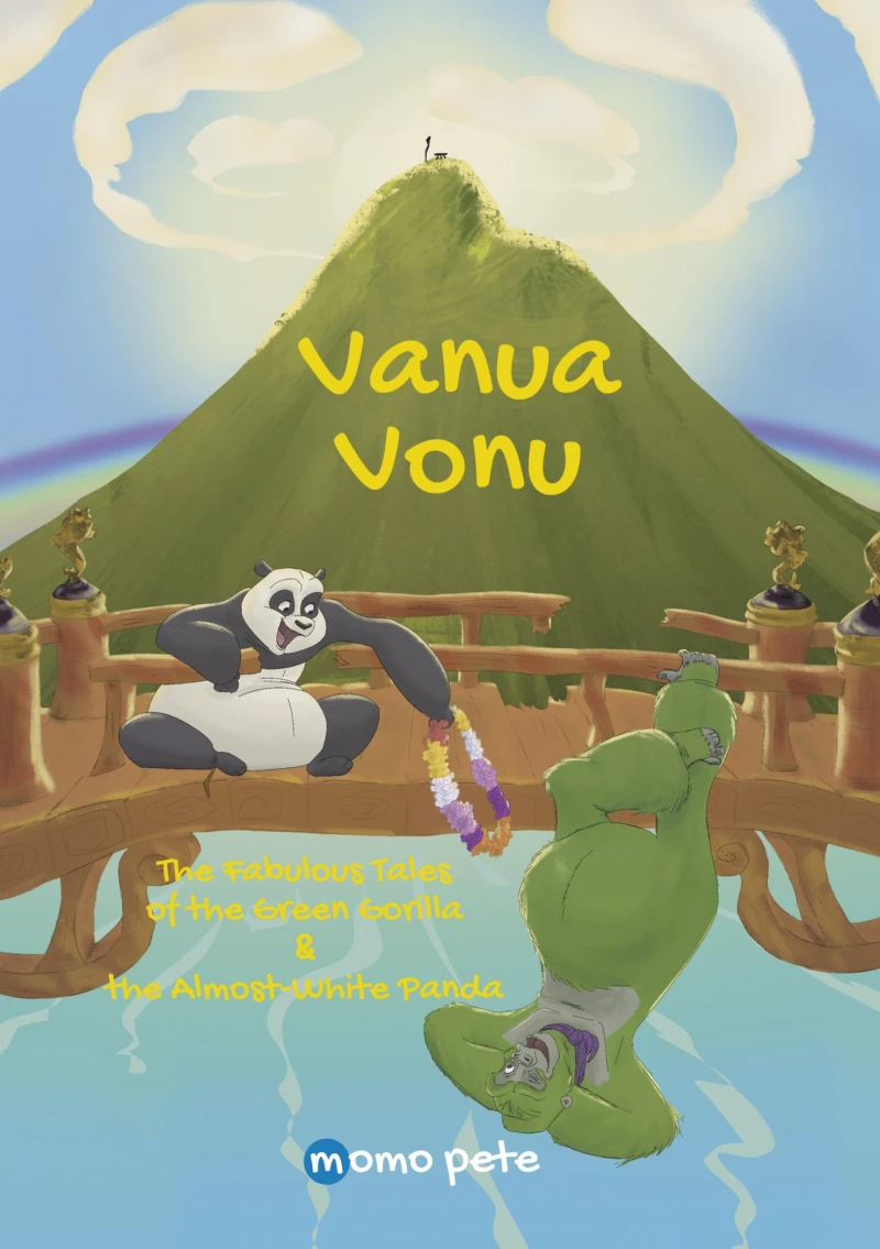 Portada: Vanua Vonu   The Fabulous Tales  of  the Green Gorilla & the Almost-White Panda