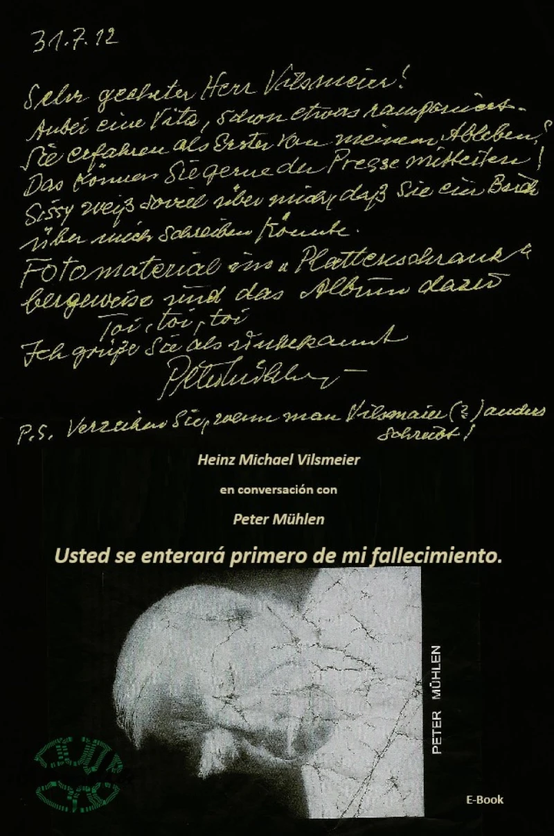 Portada: Peter Mühlen - Usted se enterará primero de mi fallecimiento.