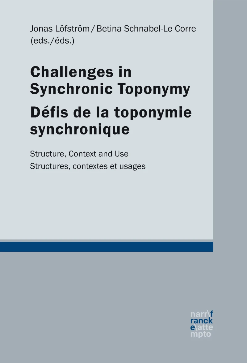 Portada: Challenges in synchronic toponymy / Défis de la toponymie synchronique