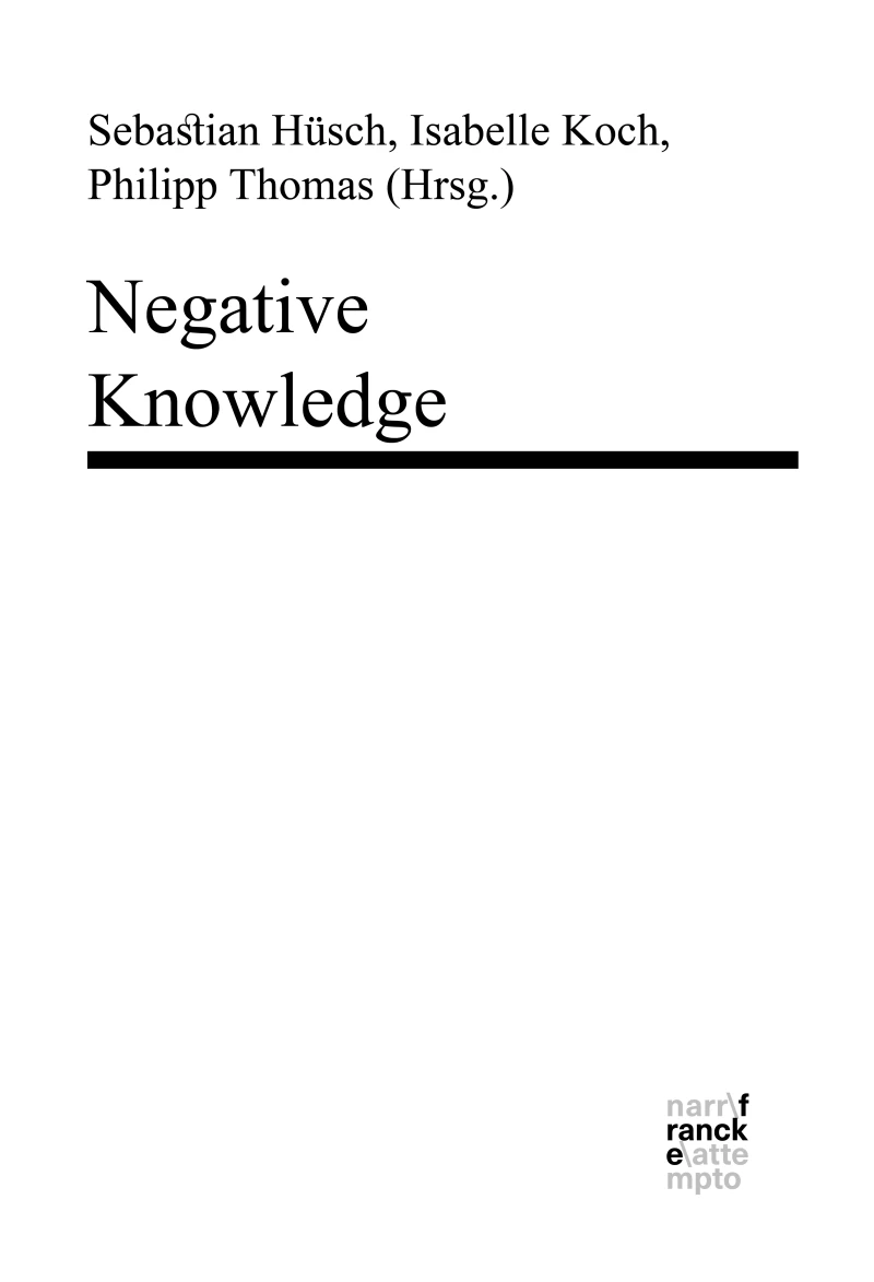 Portada: Negative Knowledge