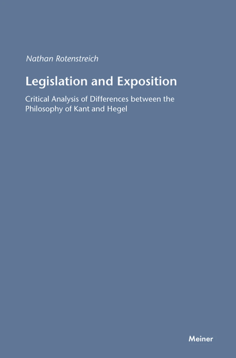 Portada: Legislation and Exposition