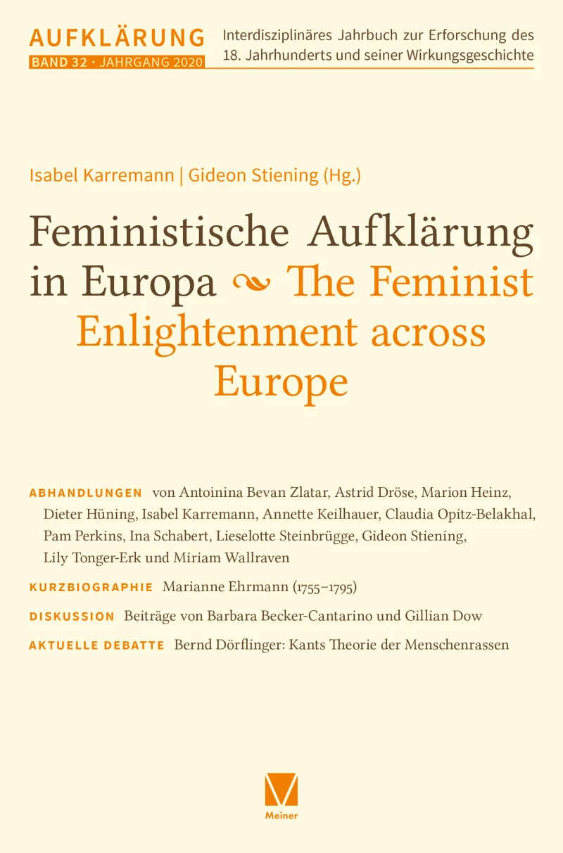 Portada: Feministische Aufklärung in Europa / The Feminist Enlightenment across Europe