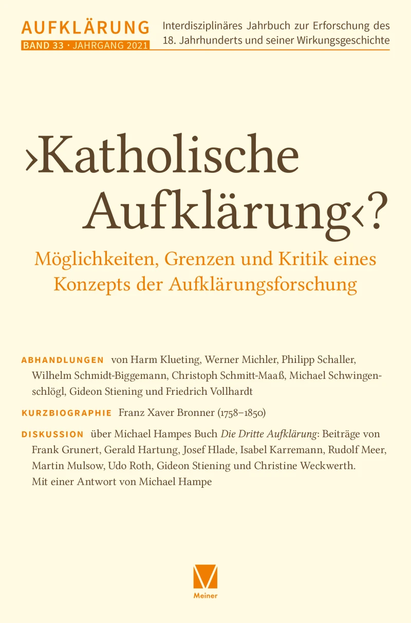 Portada: ›Katholische Aufklärung‹? – Möglichkeiten, Grenzen und Kritik eines Konzepts der Aufklärungsforschung