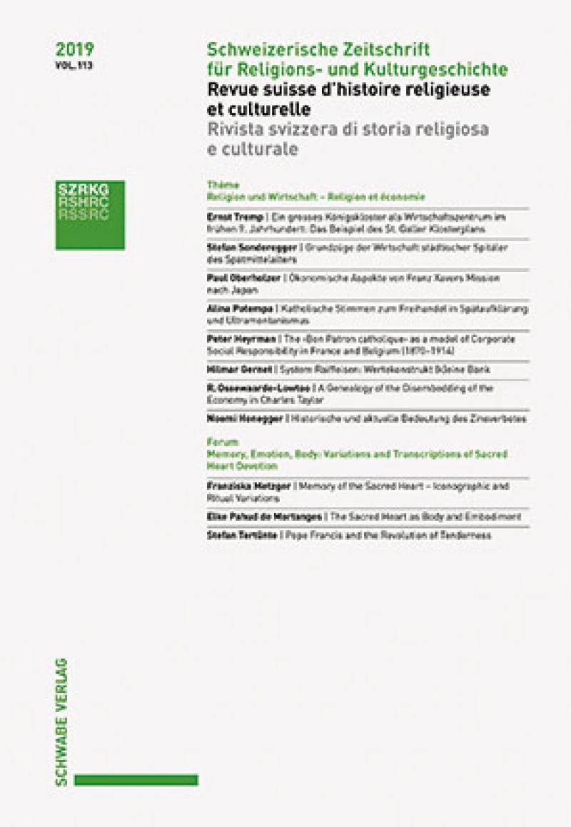 Portada: Schweizerische Zeitschrift für Religions- und Kulturgeschichte