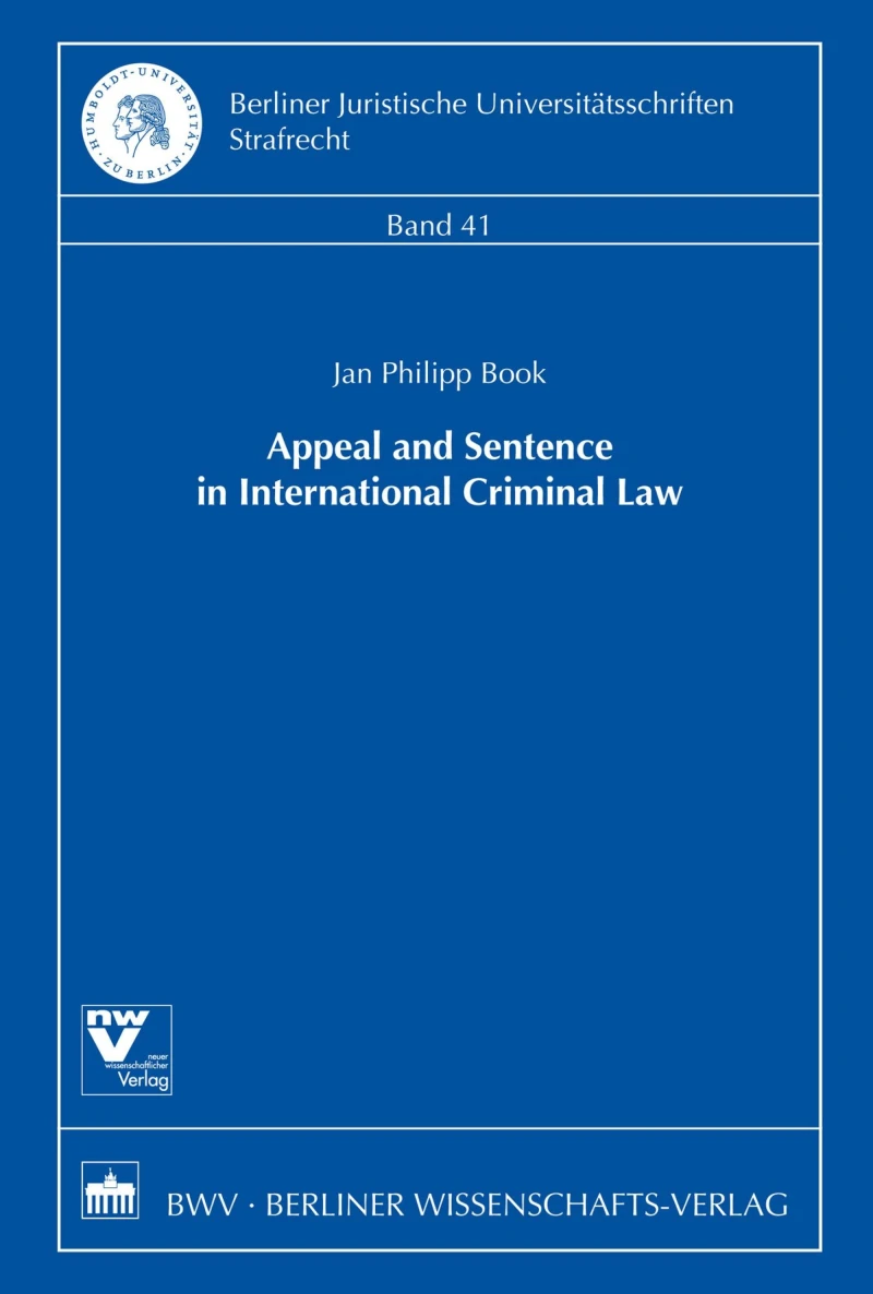 Portada: Appeal and Sentence in International Criminal Law