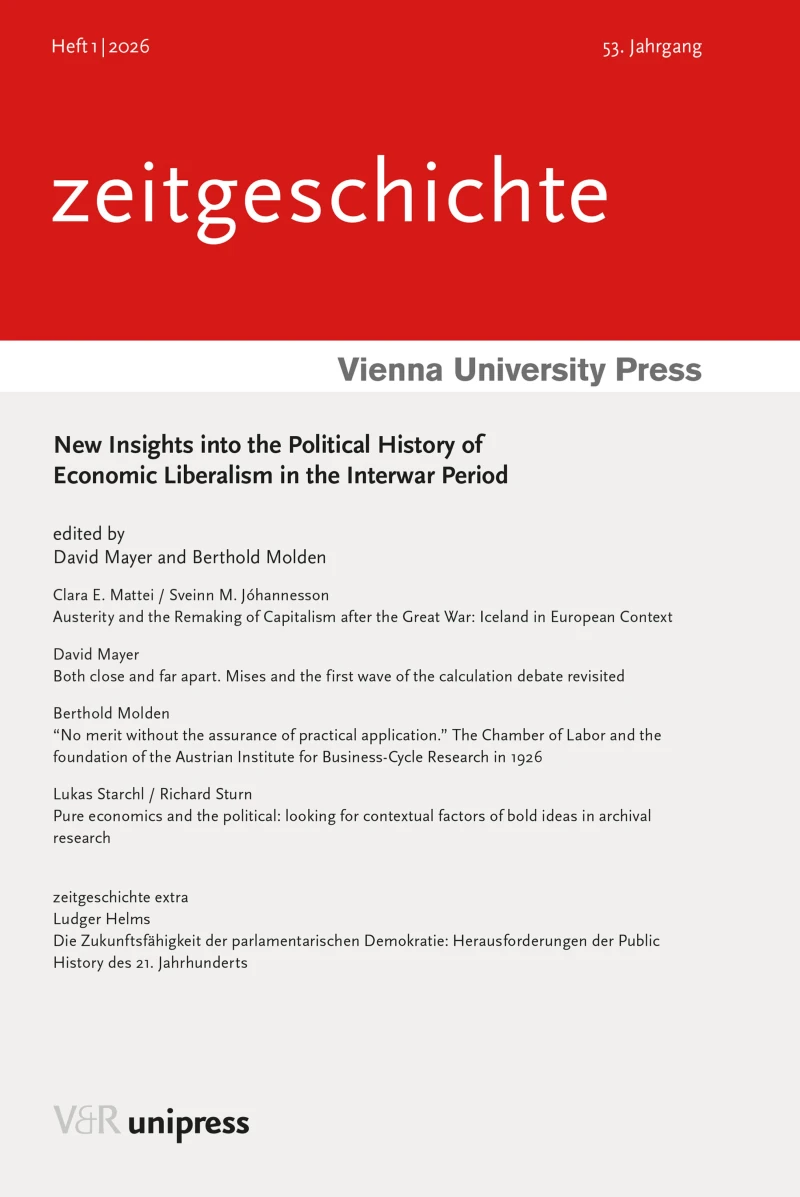 Portada: New Insights into the Political History of Economic Liberalism in the Interwar Period