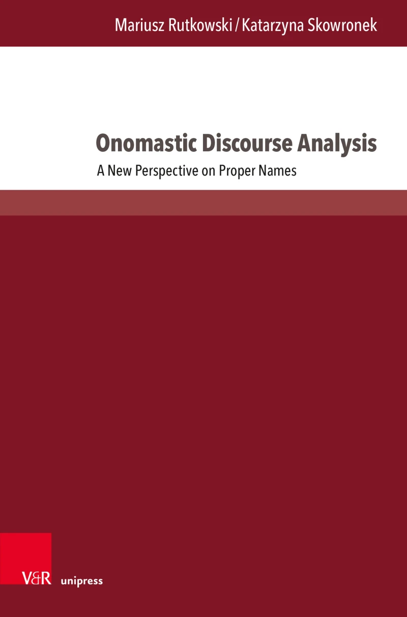 Portada: Onomastic Discourse Analysis