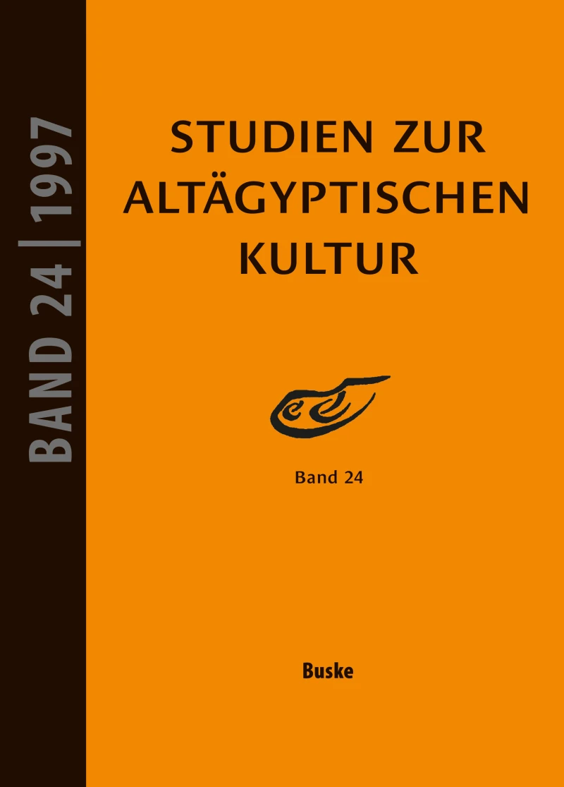 Portada: Studien zur Altägyptischen Kultur Band 24