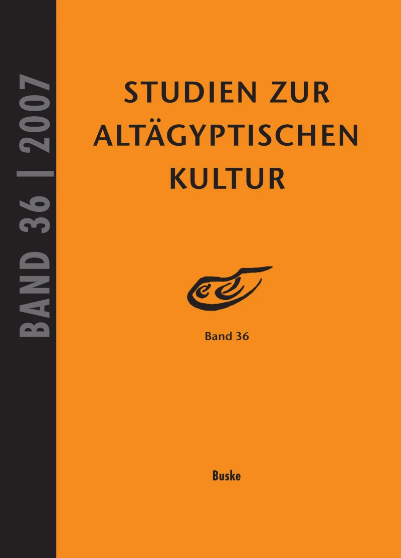 Portada: Studien zur Altägyptischen Kultur Band 36