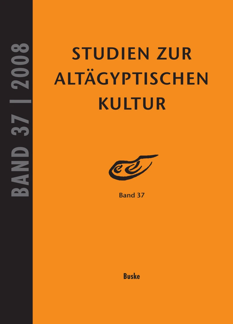 Portada: Studien zur Altägyptischen Kultur Band 37