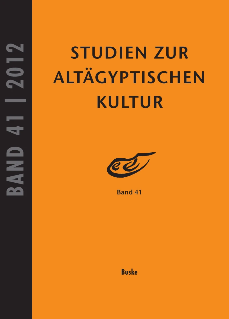Portada: Studien zur Altägyptischen Kultur Band 41