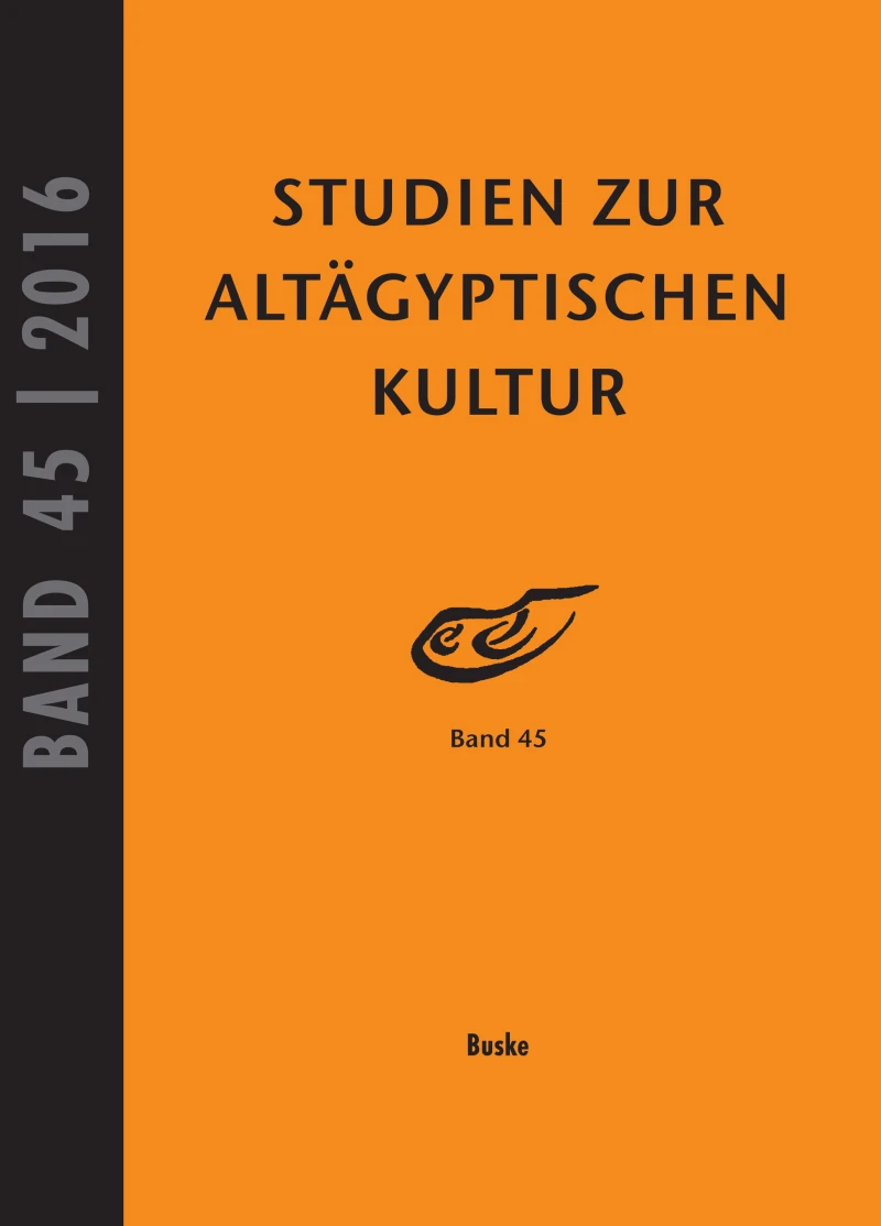 Portada: Studien zur Altägyptischen Kultur Band 45