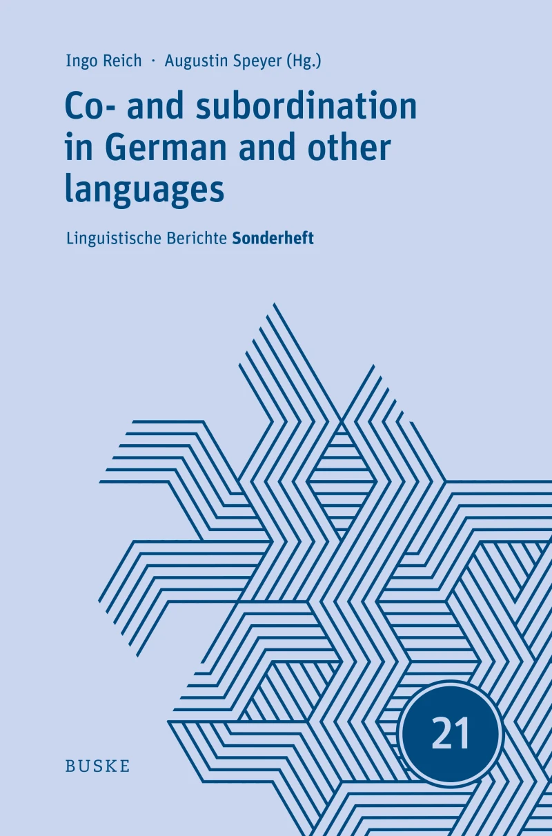 Portada: Co- and subordination in German and other languages