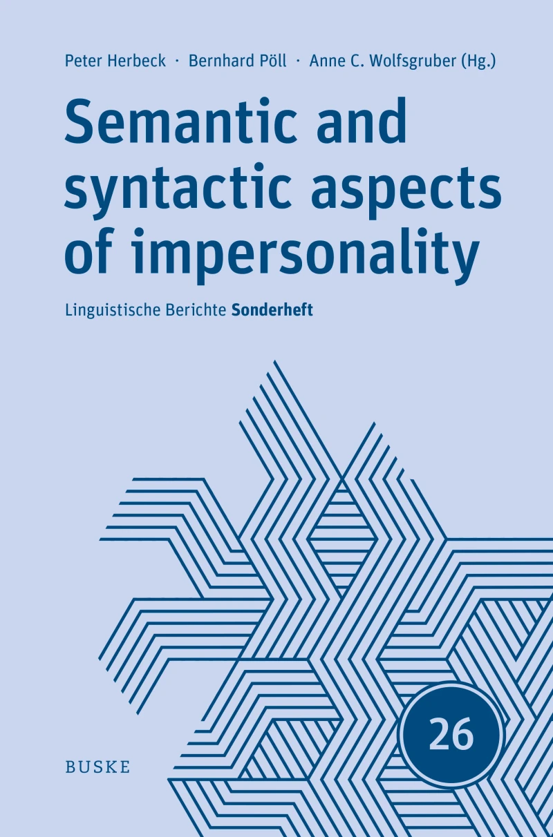 Portada: Semantic and syntactic aspects of impersonality