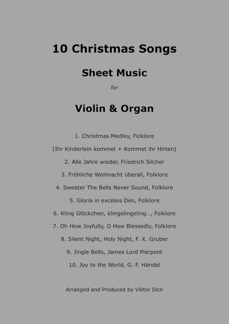 Portada: 10 Christmas Songs (Violin & Organ)