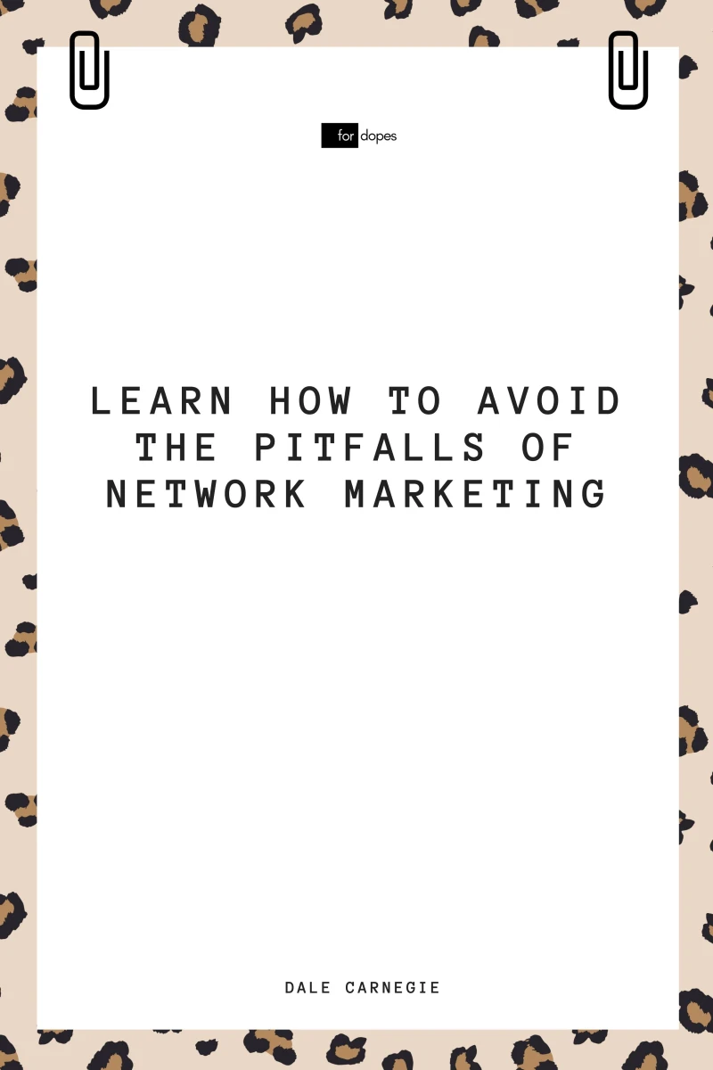 Portada: Learn How to Avoid the Pitfalls of Network Marketing