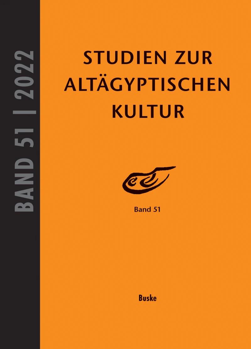 Portada: Studien zur Altägyptischen Kultur Band 51