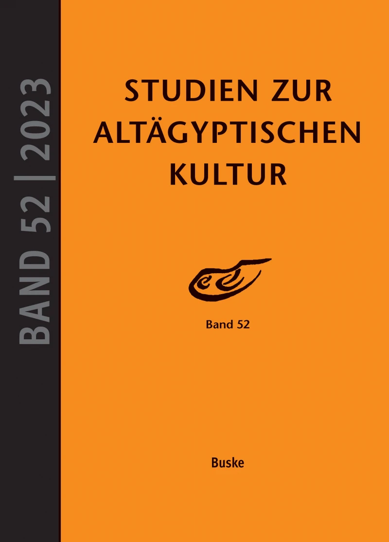 Portada: Studien zur Altägyptischen Kultur Band 52