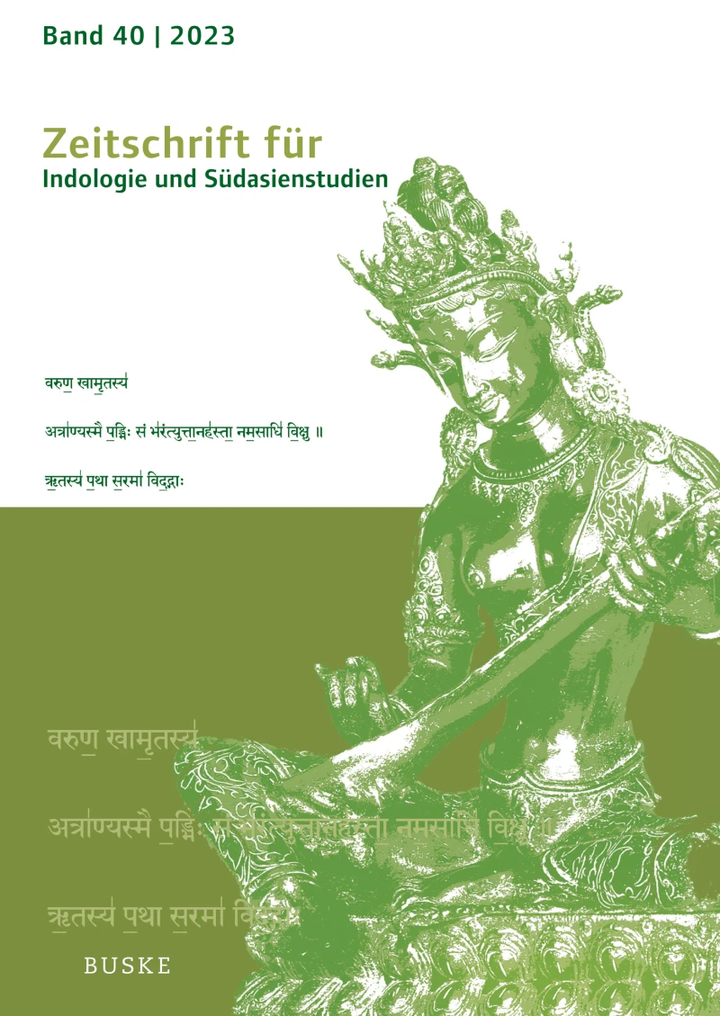 Portada: Zeitschrift für Indologie und Südasienstudien
