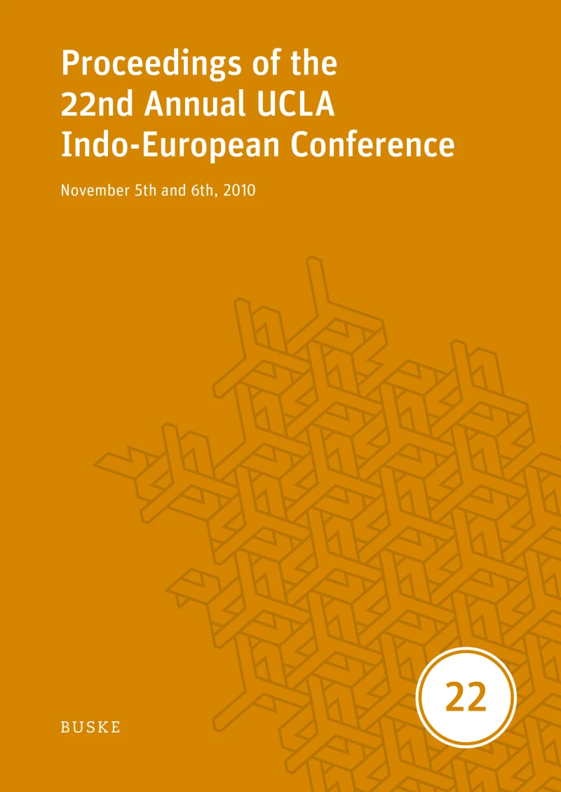 Portada: Proceedings of the 22nd Annual UCLA Indo-European Conference