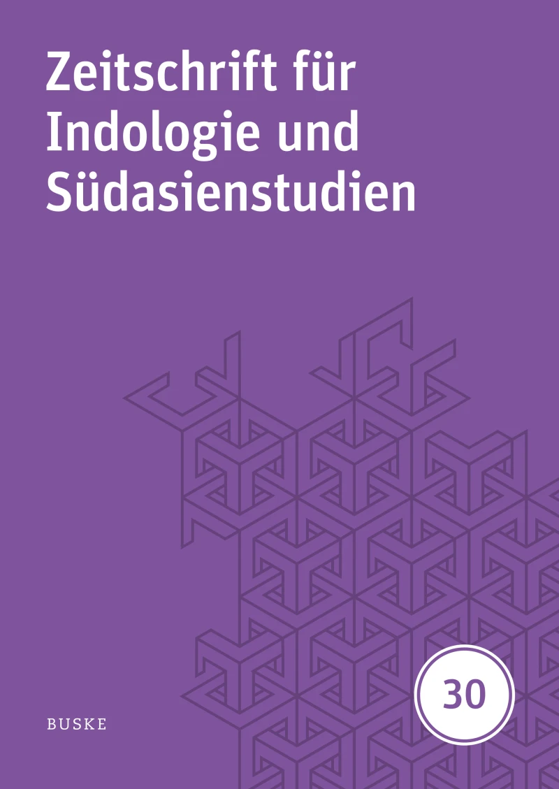 Portada: Zeitschrift für Indologie und Südasienstudien, Band 30 (2013)
