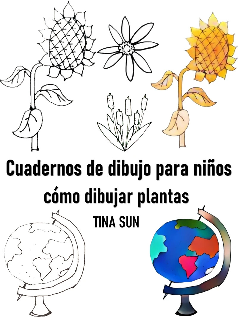 Portada: Cuadernos de dibujo para niños: cómo dibujar plantas