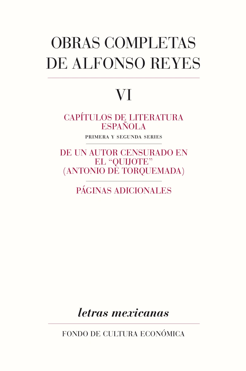 Portada: Obras completas, VI Capítulos de literatura española, De un autor censurado en el Quijote, Páginas