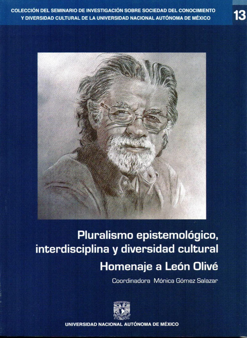Portada: Pluralismo epistemológico, interdisciplina y diversidad cultural. Homenaje a León Olivé