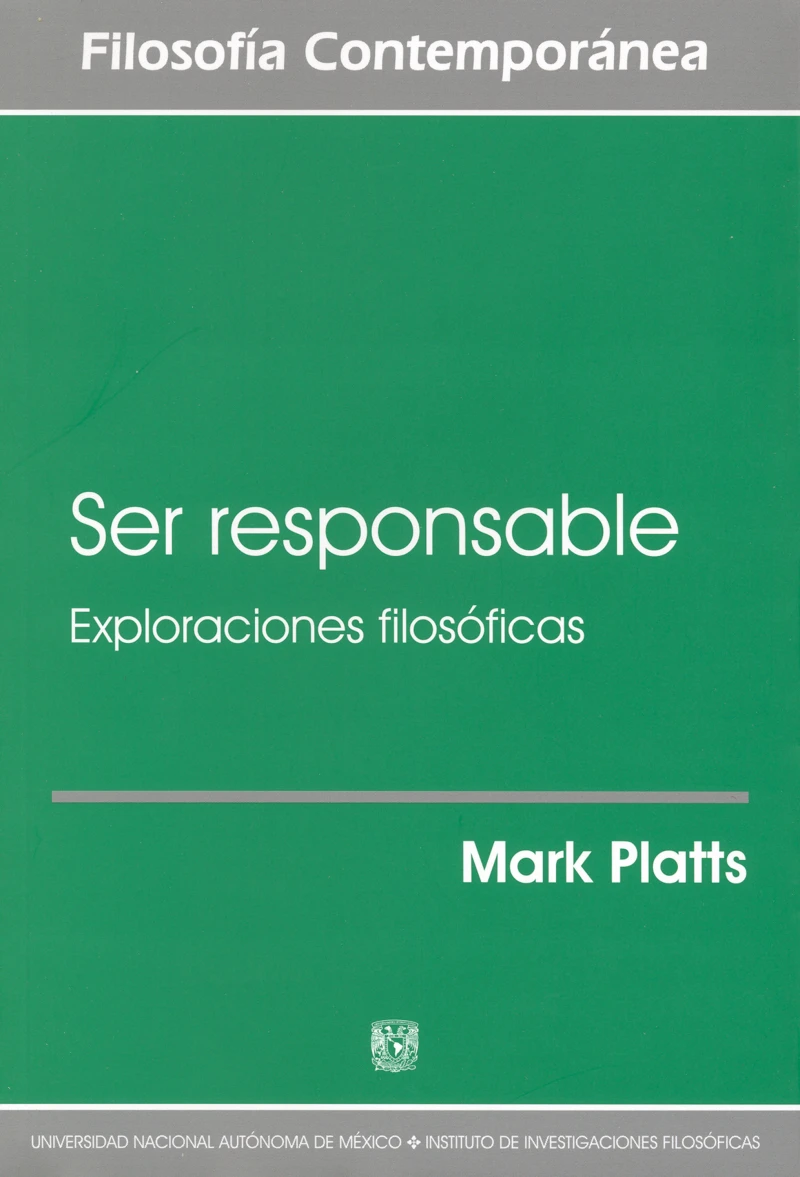 Portada: Ser responsable. Exploraciones filosóficas
