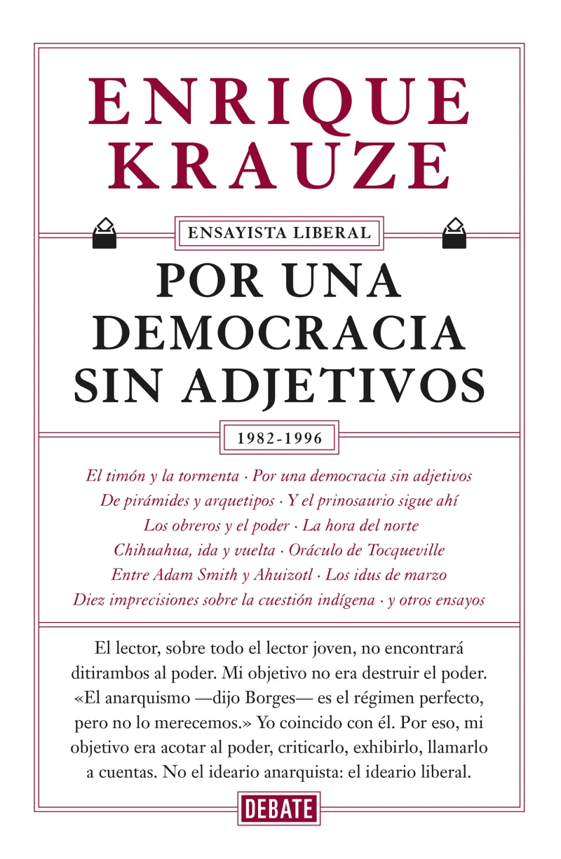 Portada: Por una democracia sin adjetivos (Ensayista liberal 4)