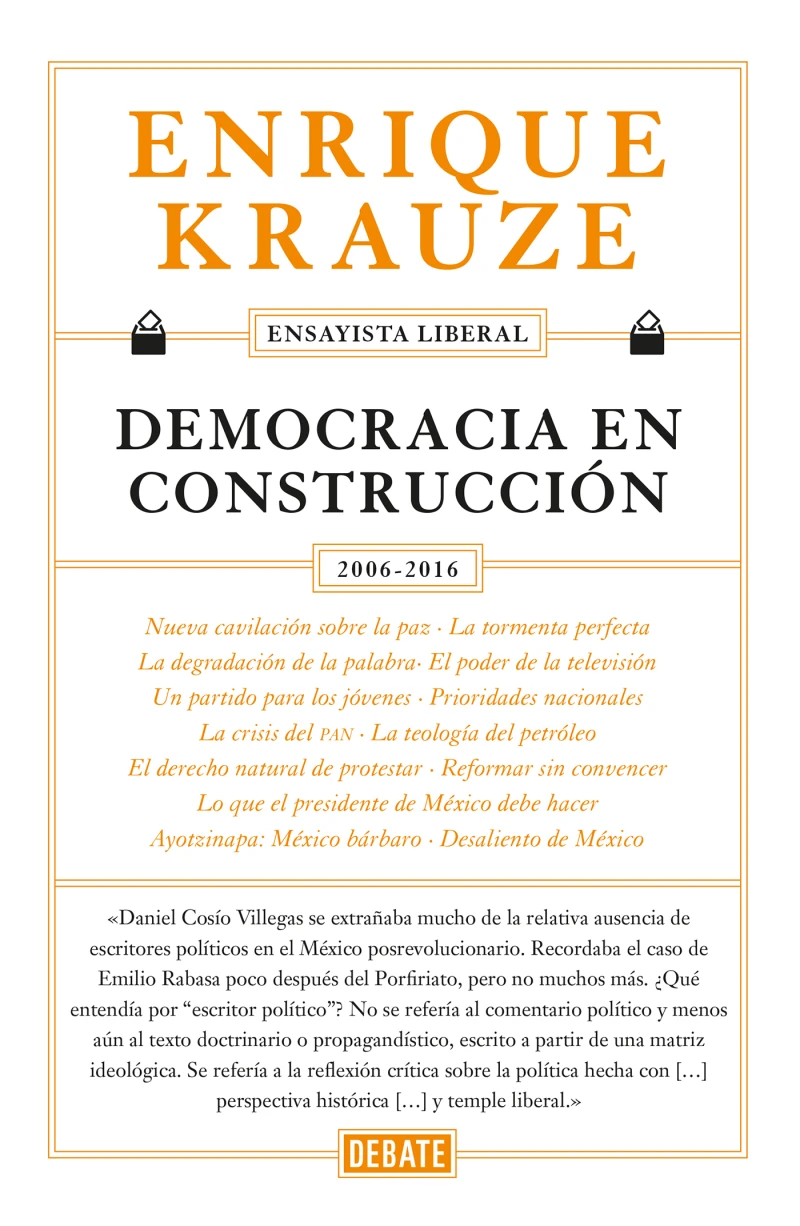 Portada: Democracia en construcción (Ensayista liberal 6)