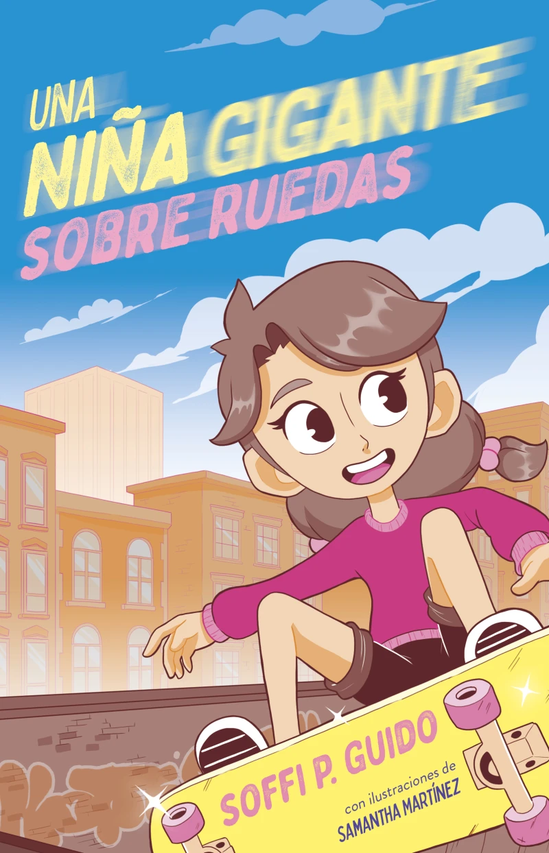 Portada: Una niña gigante sobre ruedas