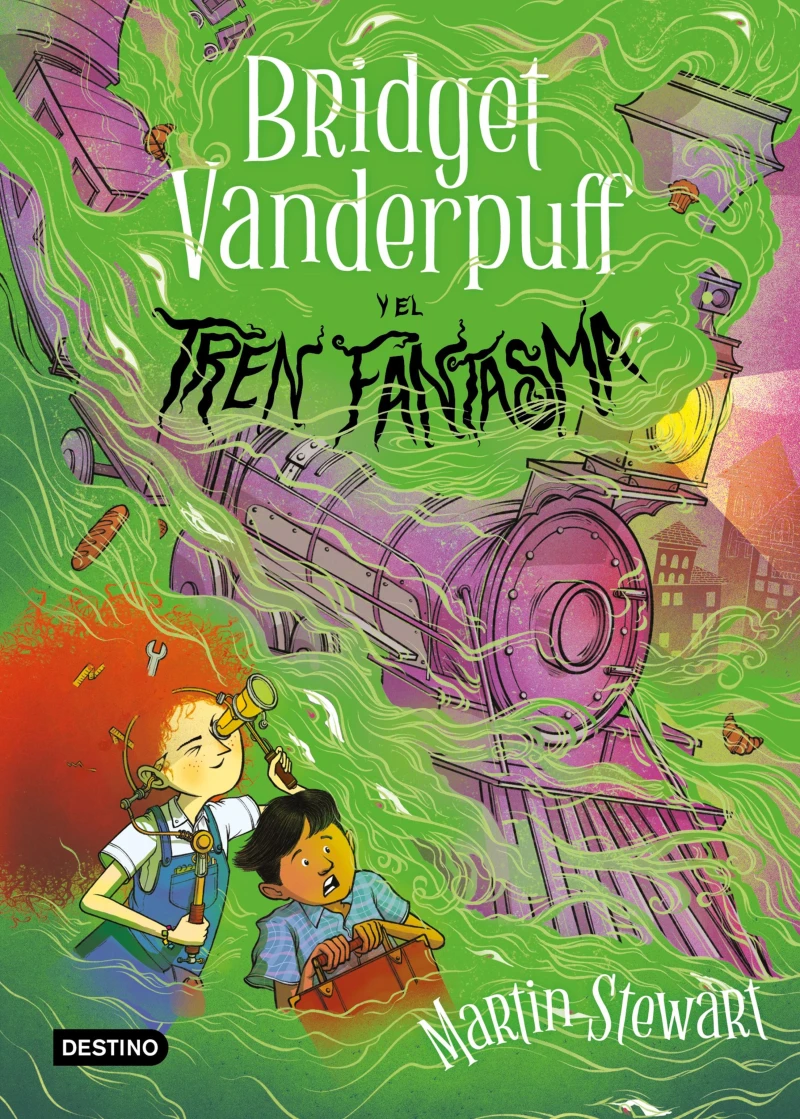 Portada: Bridget Vanderpuff 2. Bridget Vanderpuff y el tren fantasma (Ed. Méx)