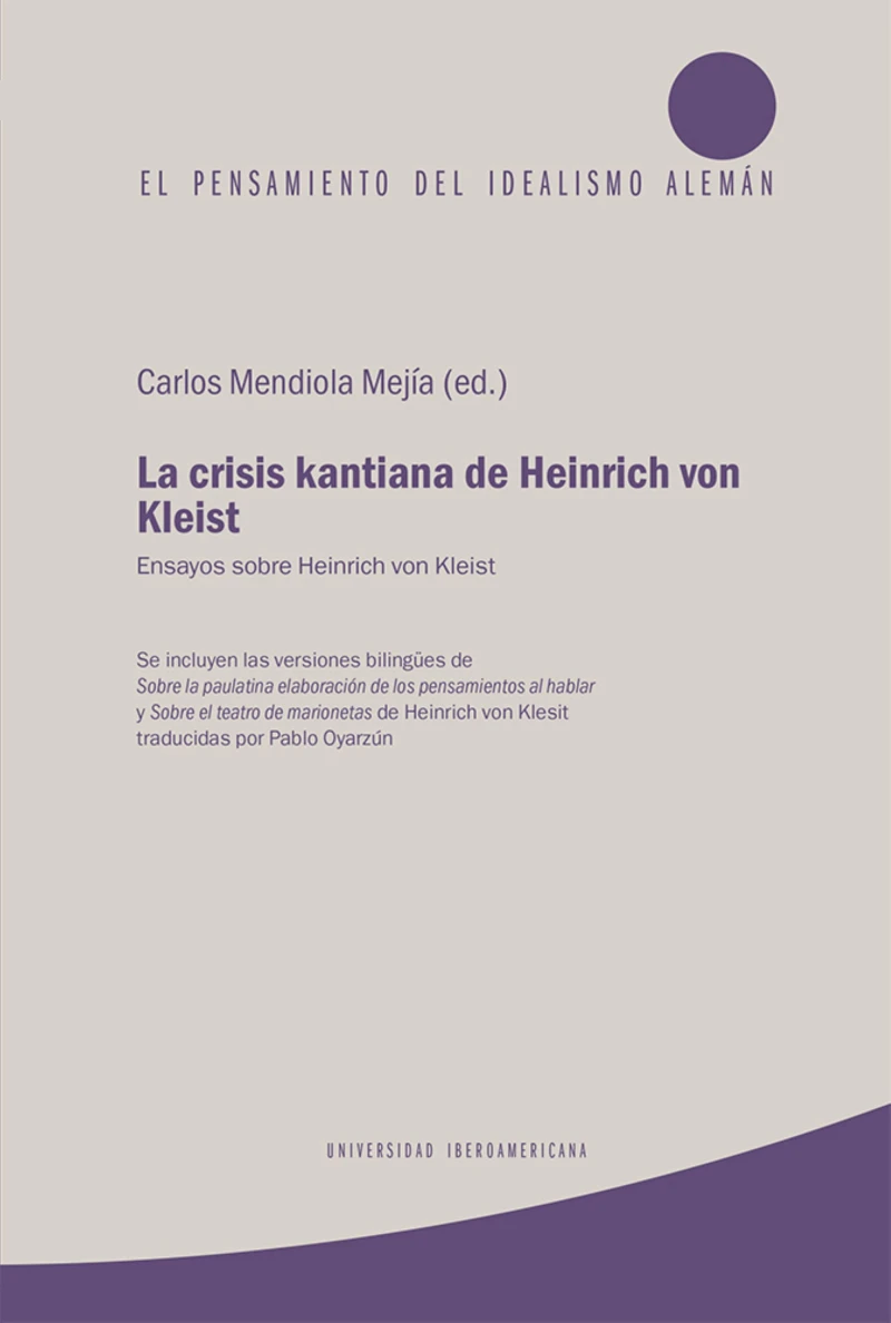 Portada: La crisis kantiana de Heinrich von Kleist