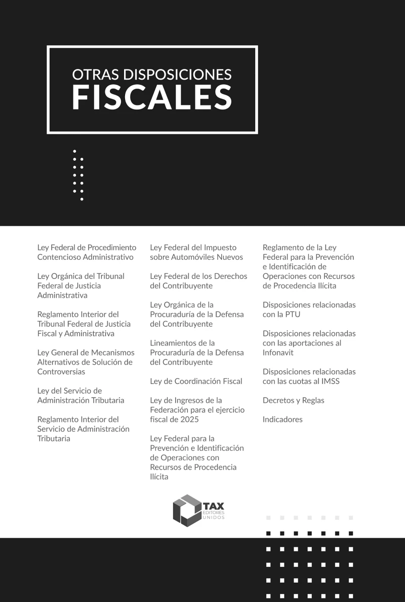 Portada: Otras Disposiciones Fiscales 2025