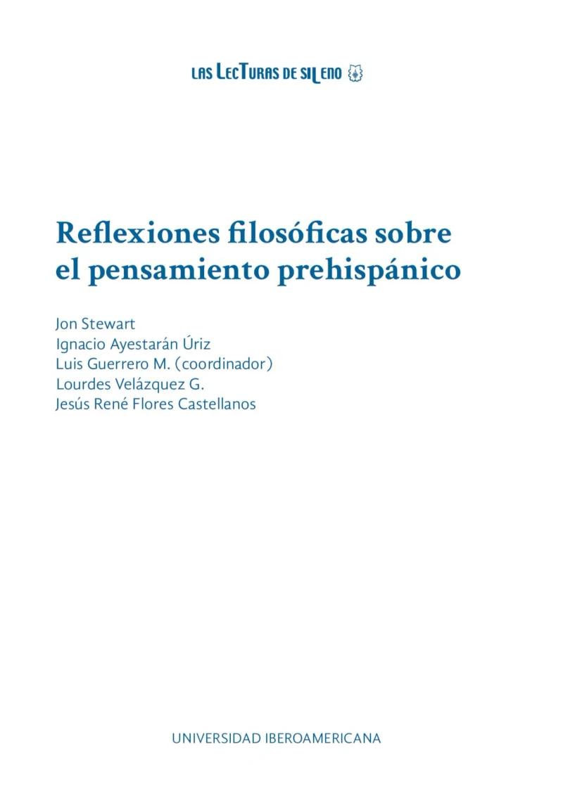 Portada: Reflexiones filosóficas sobre el pensamiento prehispánico