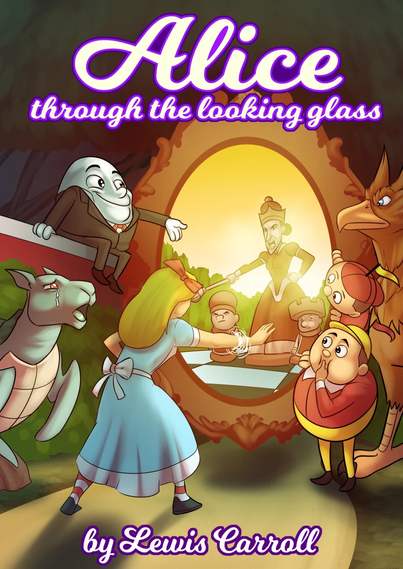 Portada: Alice Through the Looking-Glass by Lewis Carrol