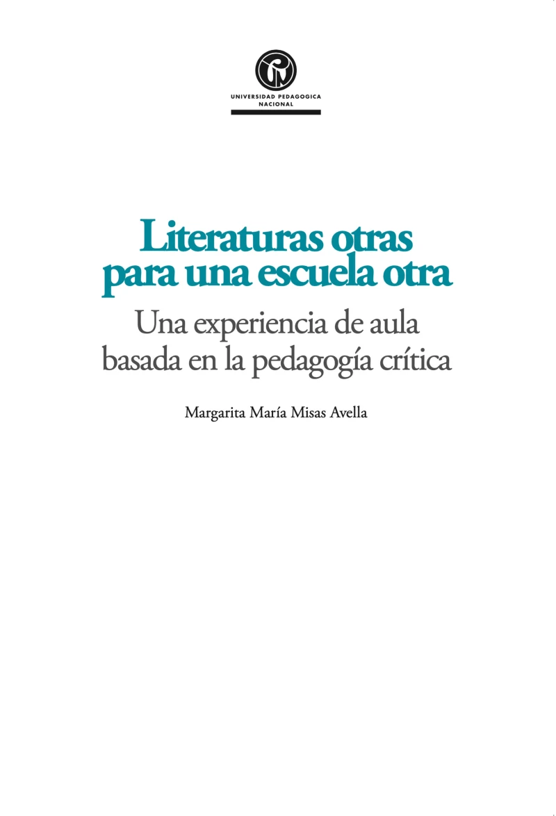 Portada: Literaturas otras para una escuela otra