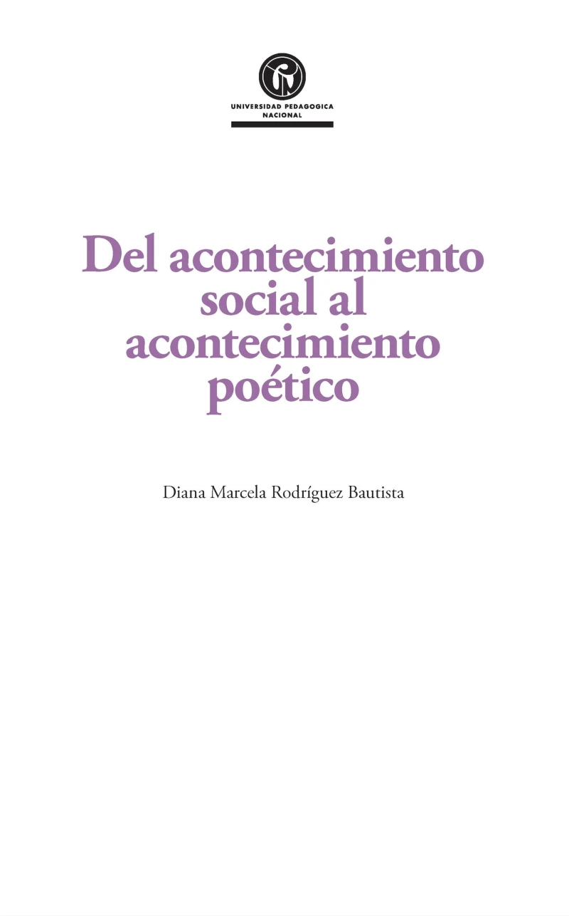 Portada: Del acontecimiento social al acontecimiento poético