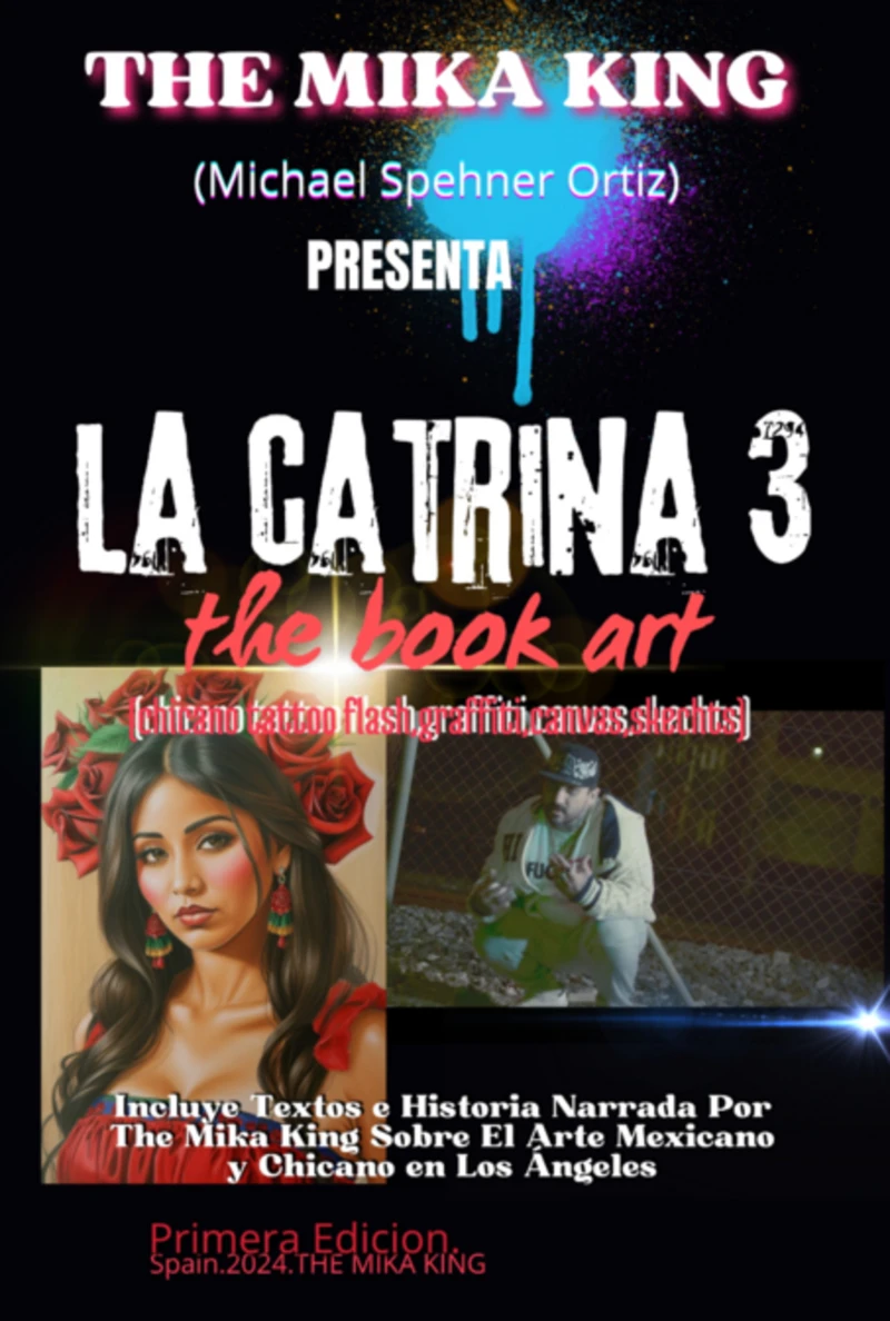 Portada: La Catrina 03 The Mika King Chicano Tattoo Flash,graffiti,canvas,ilustration