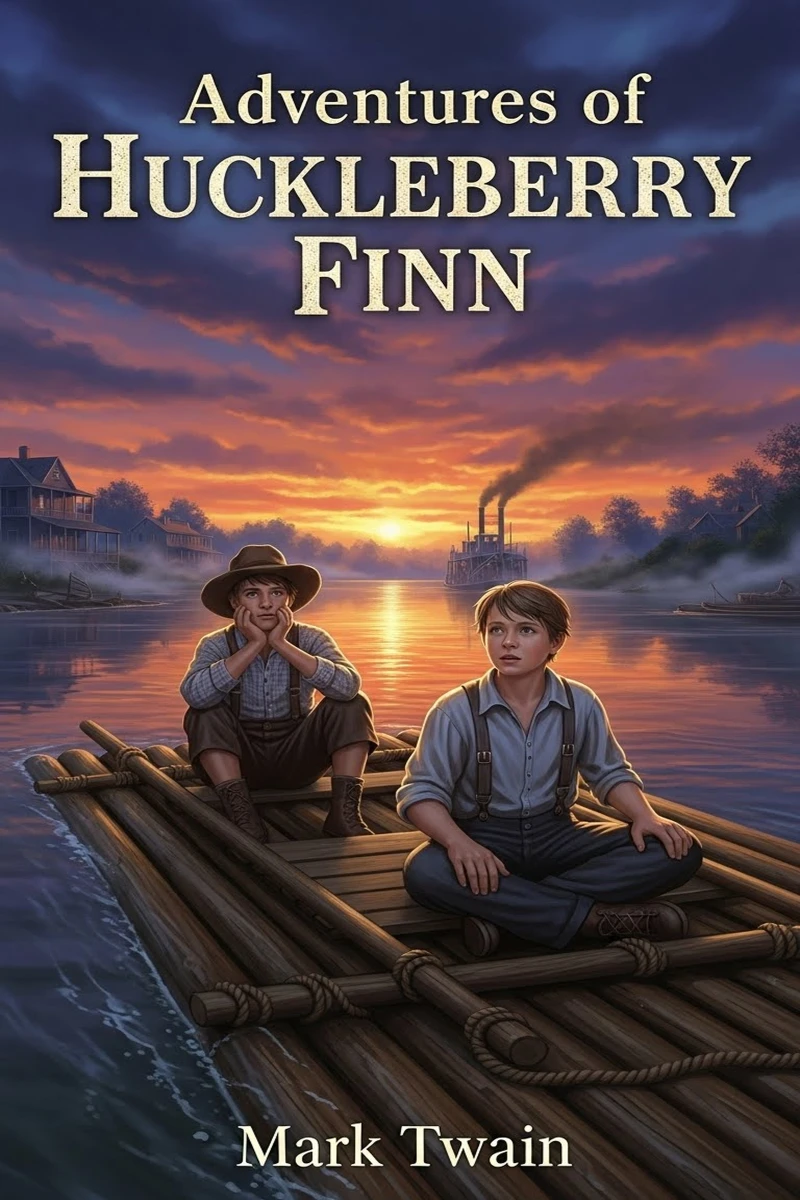 Portada: Adventures of Huckleberry Finn