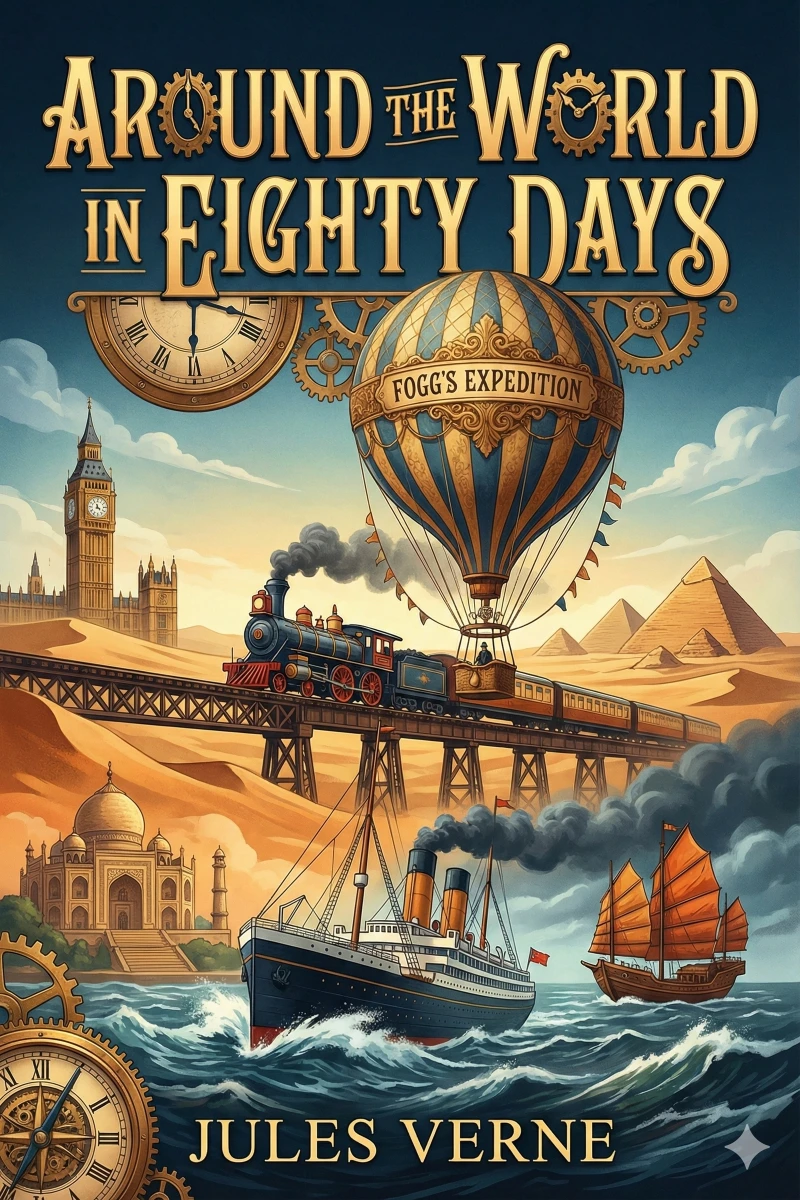 Portada: Around the World in Eighty Days