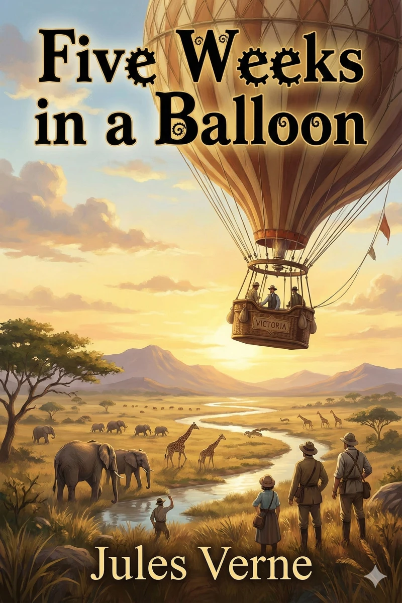 Portada: Five Weeks in a Balloon