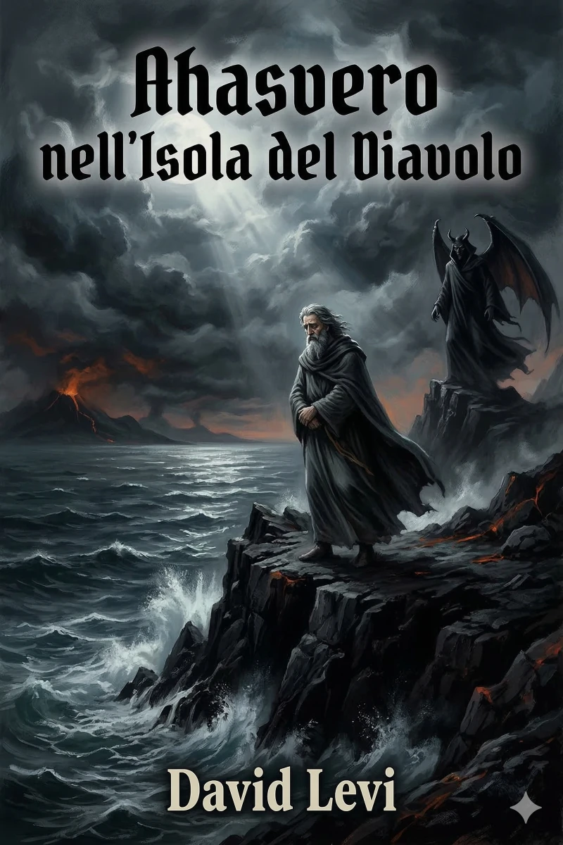 Portada: Ahasvero nell'Isola del Diavolo: versi / preceduti da uno studio su l'Ebraismo e la rivoluzione francese