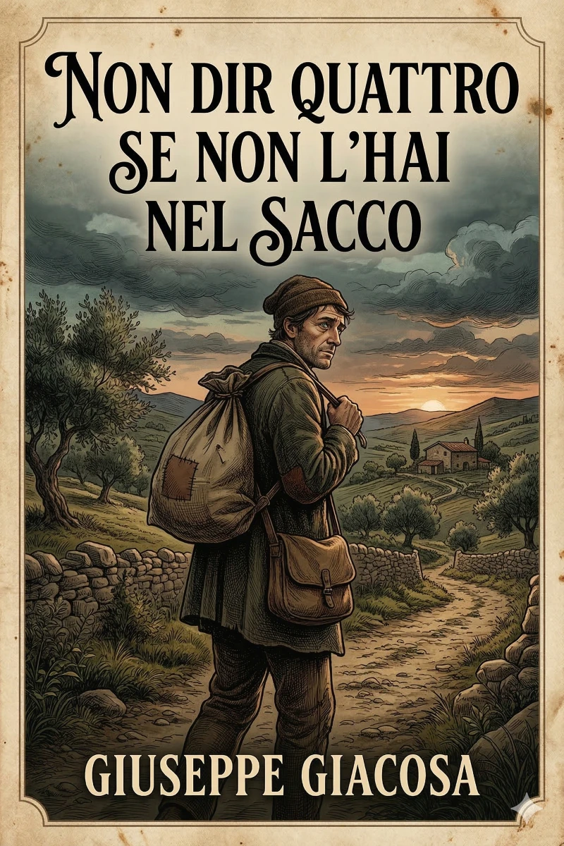 Portada: Non dir quattro se non l'hai nel sacco: Commedia in un atto