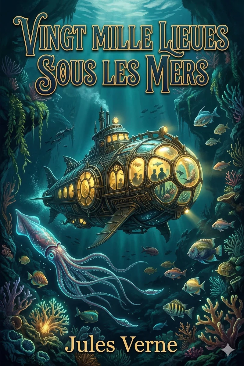 Portada: Vingt mille lieues sous les mers